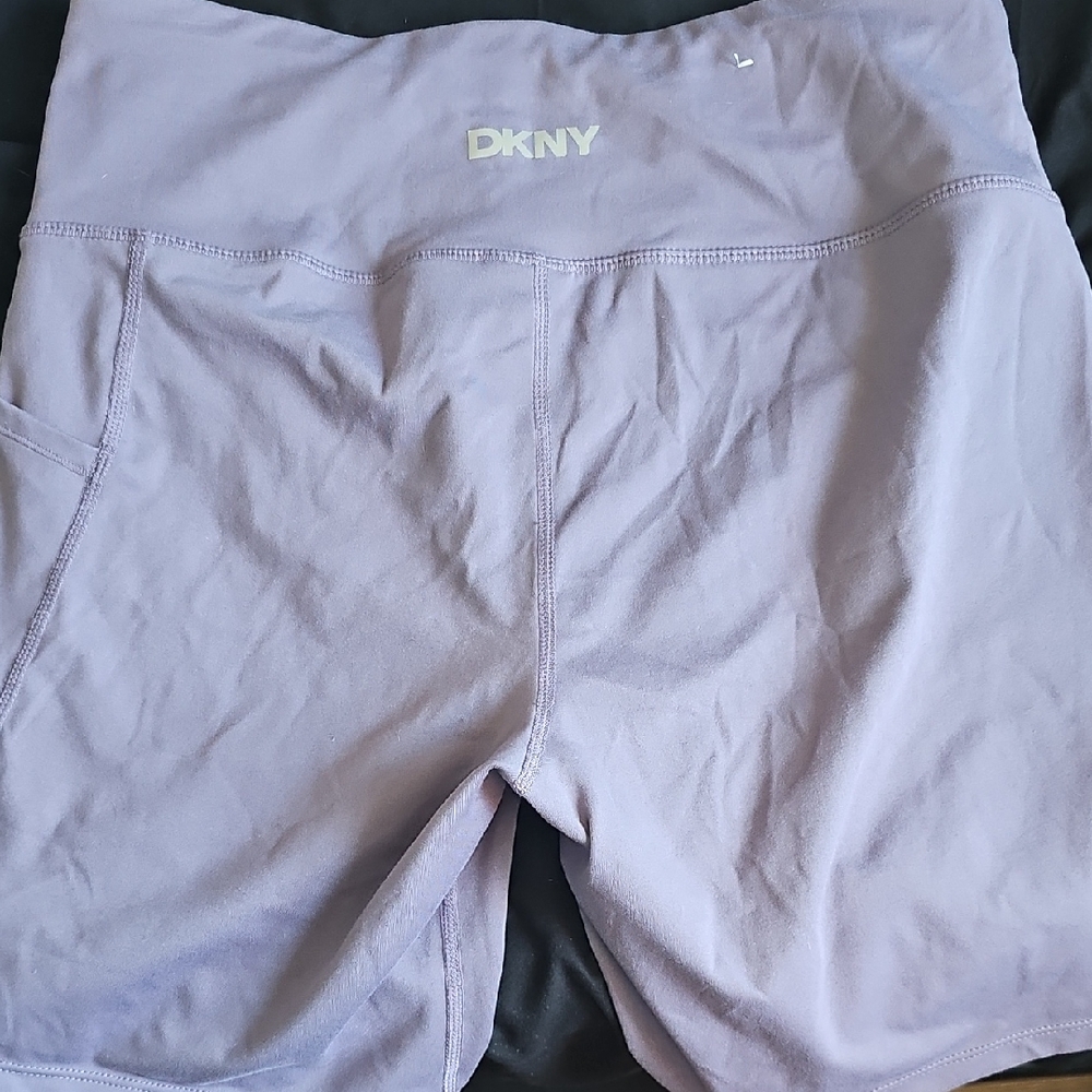 DKNY Light Gray Bike Shorts Moisture-Wicking Athletic Fit